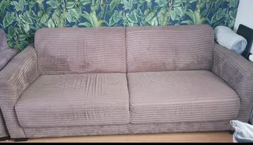 Bank en fauteuil ribstof - geen beschadigingen