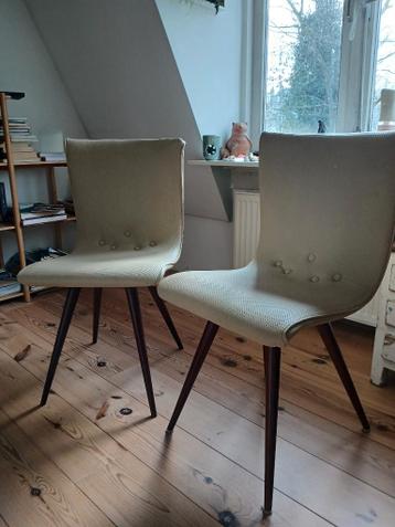 4 Vintage eetkamerstoelen met schade