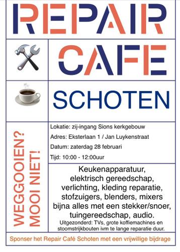 Repair Cafe in Haarlem-Noord 28 febr.