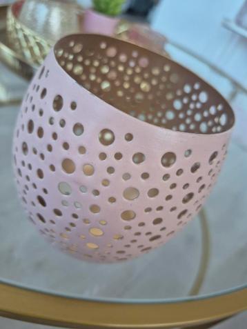 Roze theelichthouder