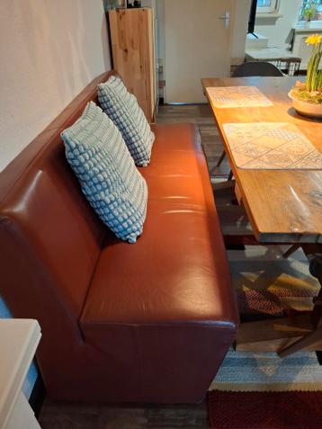 GRATIS! Leren eetbank! 180 cm