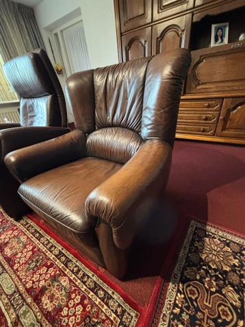 Lederen bankstel 2-zits + 2 fauteuils - Gratis!