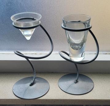Set van 2 kandelaars / theelichthouders bijna gratis