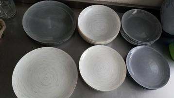 Borden set grijs/wit - Borden