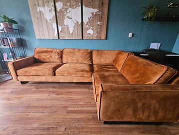 Cognac kleurige hoekbank - gratis af te halen