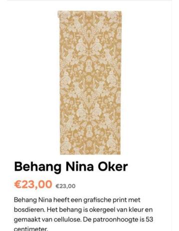 GEZOCHT - Geel behang Kwantum Nina Oker