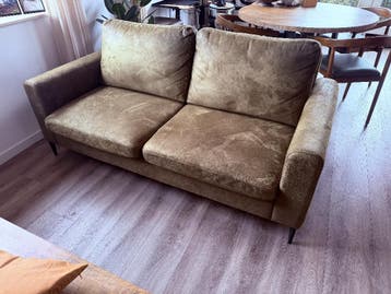 Groene bank, microleder, 2,5 zit