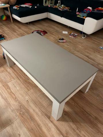 Rechthoekige Salontafel wit/grijs - 66x127x43 cm