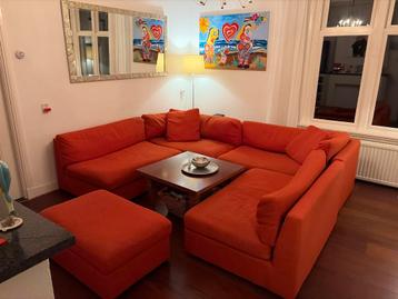 GRATIS Comfortabele oranje hoekbank afhalen in Barneveld