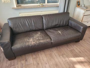 Gratis leren bank zwart 2 stuks banken hout leer