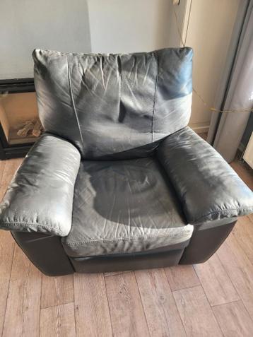 Gratis leren relax seat stoel uitklapbaar leer hout