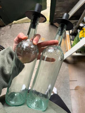 Leuke decoratie flessen met kaarsenhouder