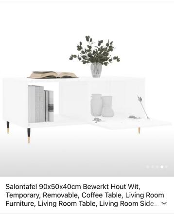 Witte Salontafel 90x50x40 - Nieuw in doos!