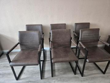Set van 6 Lederlook Stoelen
