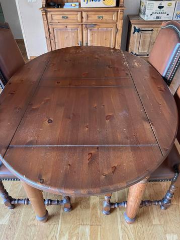 Grenen eettafel ovaal met lade 155 x 105