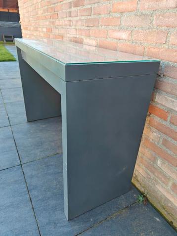 Kaptafel malm met glasplaat