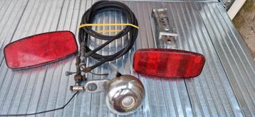 Vintage Remkabel, Fietsbel & Reflector - Af te halen