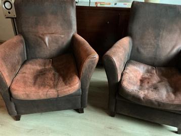 2 leren fauteuils