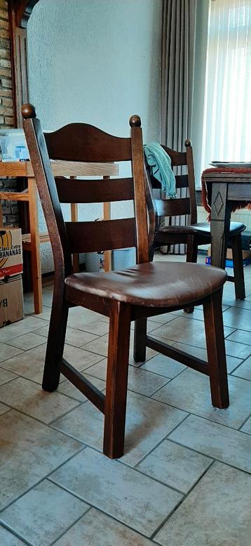 gratis 6 stuks massief eikenhouten eetkamerstoelen