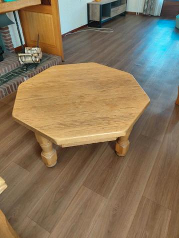 Licht eiken Salontafel 8 kanten met lade