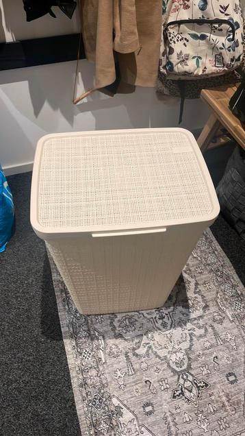 Wasmand Curver beige wit juten
