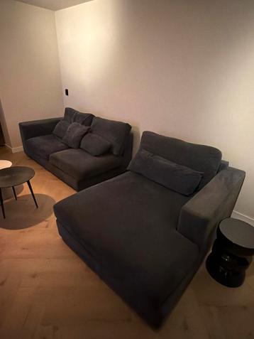 Bank 2,5 zits met longchair - flexibel! MOET WEG!!