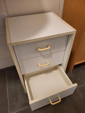 Wit kastje met 3 laden - 35.5x32x51 cm