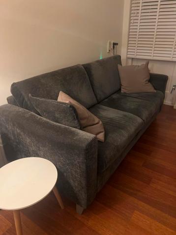 Groen/blauw/grijs tweezits bank - Gratis af te halen!