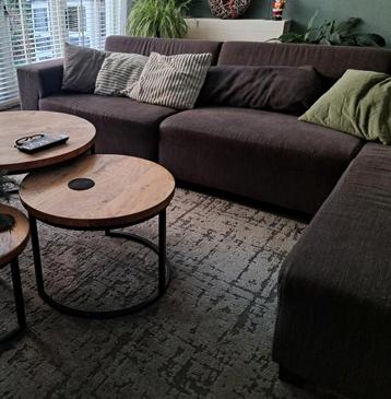 Antraciet hoekbank met lounge deel