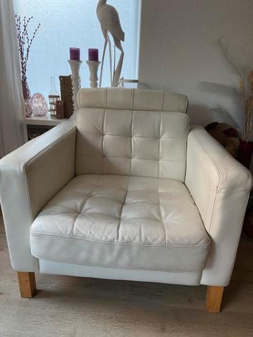 Stoel fauteuil wit leer