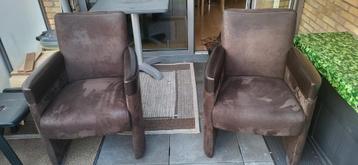 Fauteuils suede / leer gratis ophalen!