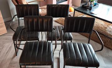 Eetkamerstoelen GRATIS antraciet grijs 4 stuks