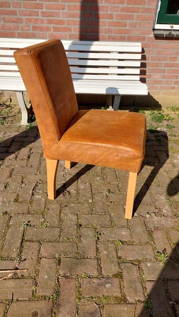 4 of 6 Eetkamerstoelen, suede/leer,  -bijna- gratis afhalen