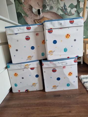 IKEA SANDLÖPARE Opbergdozen met Planeten Design - 4 stuks