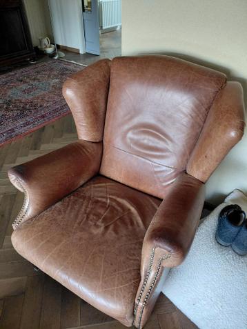 Leren Oorfauteuil