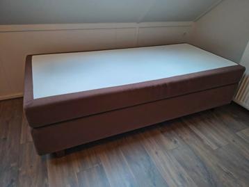 Boxspring eenpersoons 90x200 cm - Bruin - Goede Staat