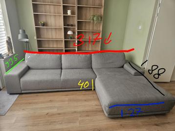 Grijze hoekbank - Ophalen in week van 2 maart