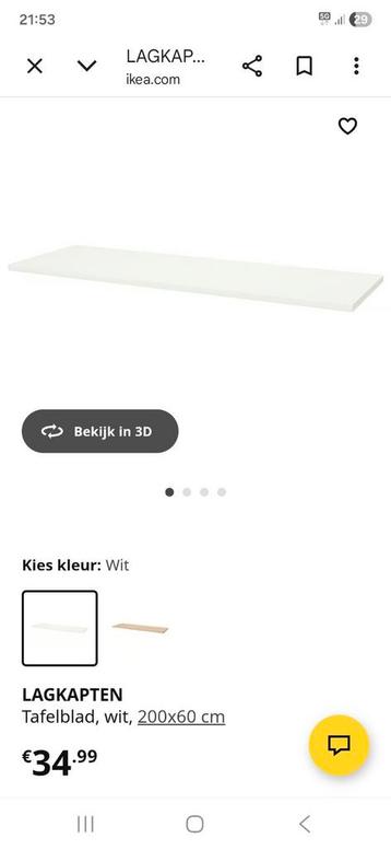 Gratis Ikea Lagkapten tafelblad /bureaublad 200x60