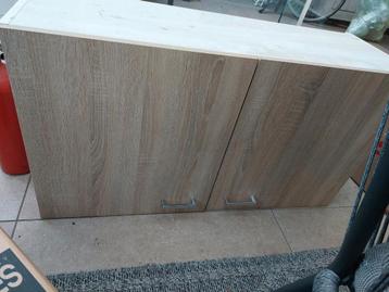 Keukenkastje boven, 2 deurs, grijsgrenen, 100cm