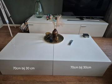 2 Witte Salon Tafels - Gebruikt