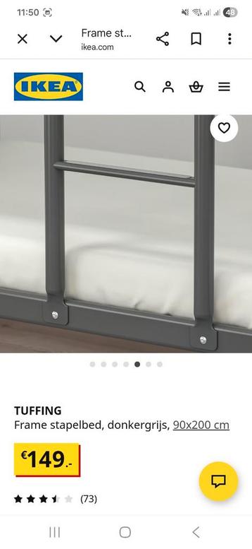 GRATIS alleen vandaag!! Tuffing Stapelbed  - 90x200 cm