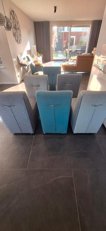 Eetkamer Stoelen op wieltjes (6 stuks, 3 kleuren)