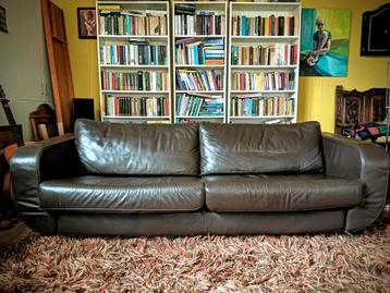 Montel leren bank - 220cm - Donkerbruin