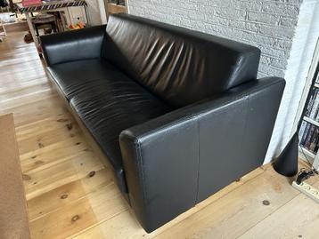 Gratis zwarte leren bank (3-zit)