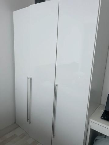 Kledingkast Glans-wit (IKEA)  220Hx148Bx61D