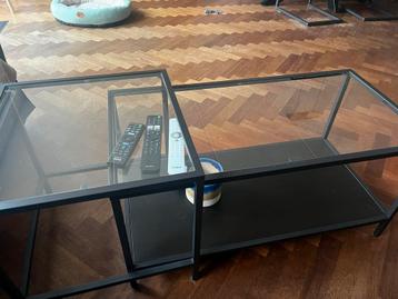 Gratis af te halen Stalen/glazen salontafel set - 2 delig