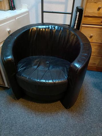 Gratis ophalen zwart leren fauteuil