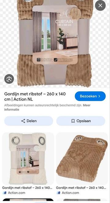 Gezocht! Bruine ribstof gordijnen van Action