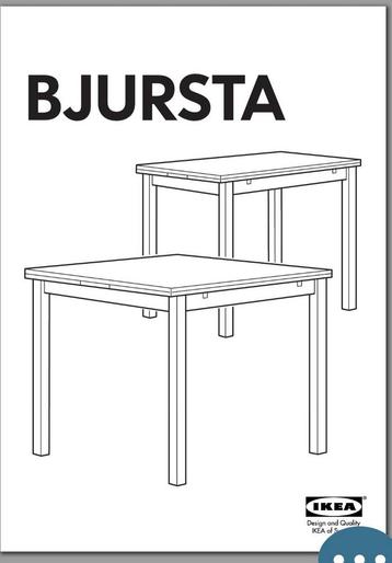 2 eet-/werktafels Bjursta ikea, grote en kleine.