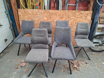 6 Grijze Eetkamerstoelen - Katten schade